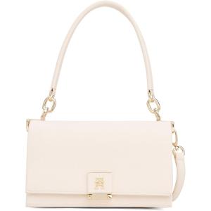 Tommy Hilfiger womens Leather Shoulder Bag With Removable Crossbody Strap(Sugarcane)