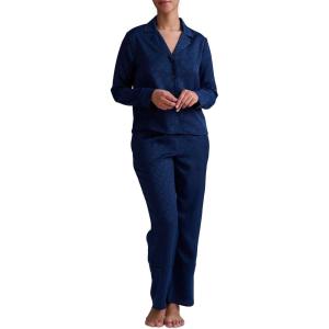 Tommy Hilfiger womens Notch Top & Long Pant 2 Piece Pajama Set(Sky Captain)