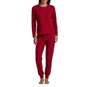 Tommy Hilfiger womens Printed Crewneck Thermal Sleep Set(Regatta Red Th Glyph & Stars)