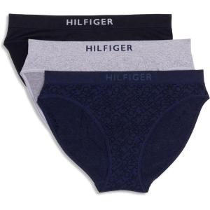 Tommy Hilfiger womens Seamless Matte & Shine Bikini Underwear 3-pack(Sky Captain/Heather Grey/Black)