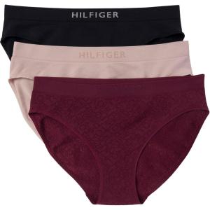Tommy Hilfiger womens Seamless Matte & Shine Bikini Underwear 3-pack(Windsor Wine/Balanced Beige/Black)