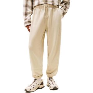 Tommy Jeans Mens Casual Cotton Jogger Sweatpants with Tonal Embroidered Logo(Gulf Sand)