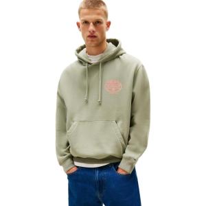 Tommy Jeans Men’s Medium Weight Hoodie Sweatshirt with Printed Back Graphic(Utility Sage)