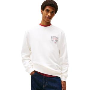 Tommy Jeans mens Medium Weight Crewneck Sweatshirt With Signature Printed Archival Graphic(Ecru)