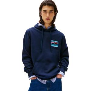 Tommy Jeans mens Medium Weight Hoodie Sweatshirt With Printed Logo(Dark Night Navy)
