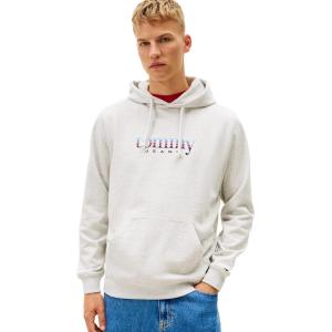 Tommy Jeans mens Medium Weight Hoodie Sweatshirt With Signature Printed Archival Graphic(Ice Grey Heather)