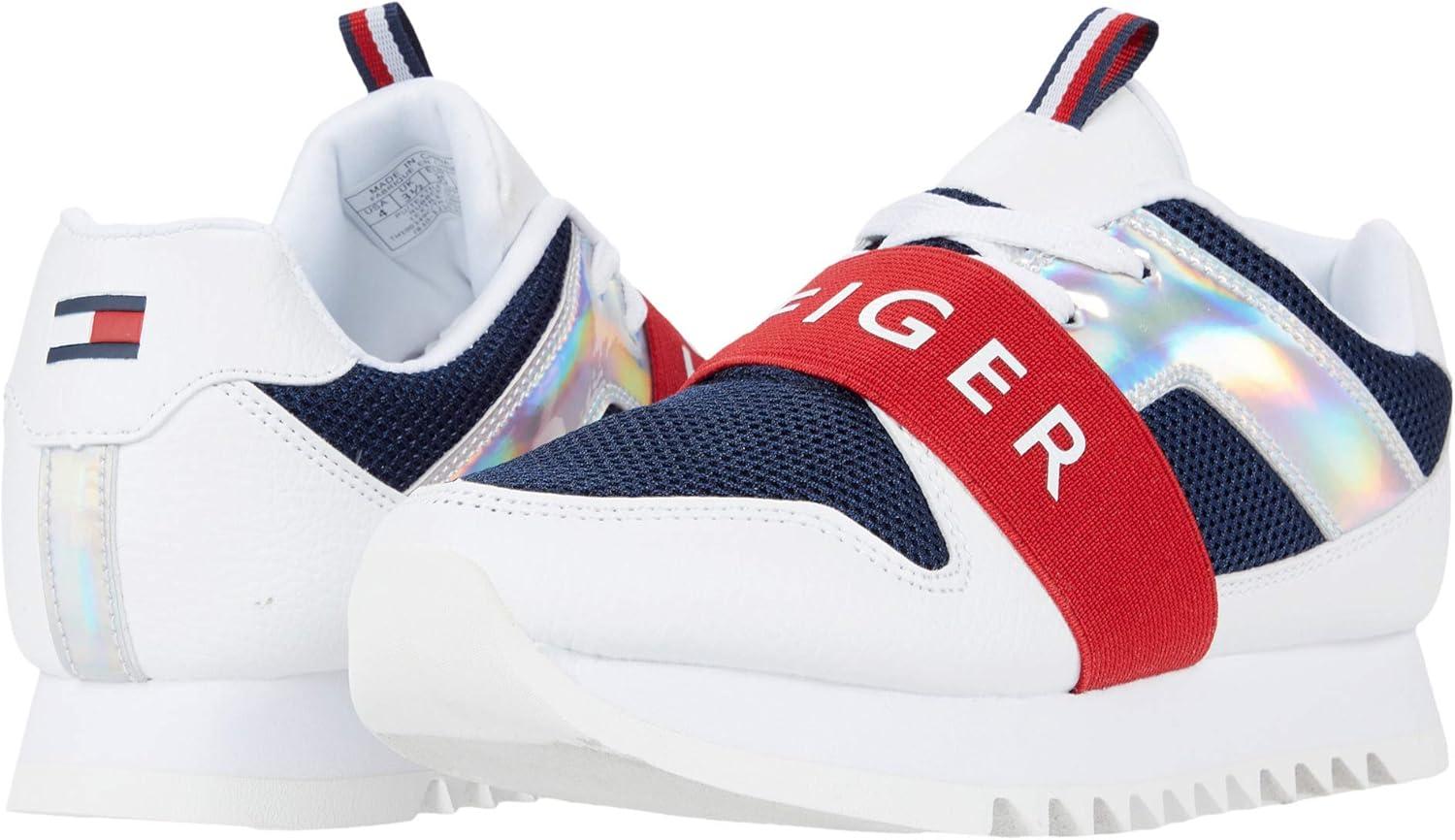 imageTommy Hilfiger Girls Leslee Jogger Little KidBig KidWhite SmoothNavy MeshRedMetallic