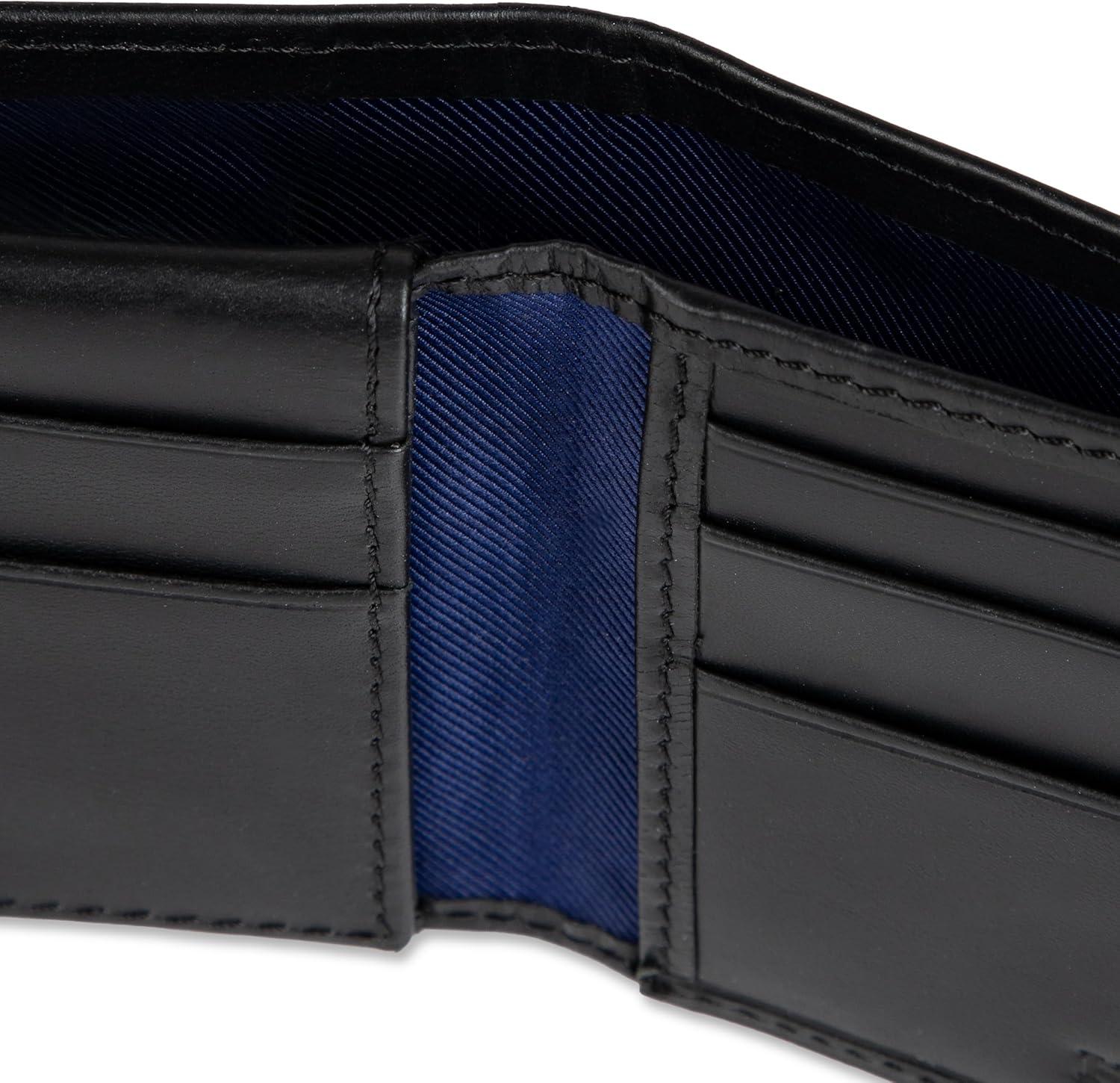 imageTommy Hilfiger Mens Fabric Inlay Wallet Bifold Trifold and Front Pocket StylesBlack Passcase