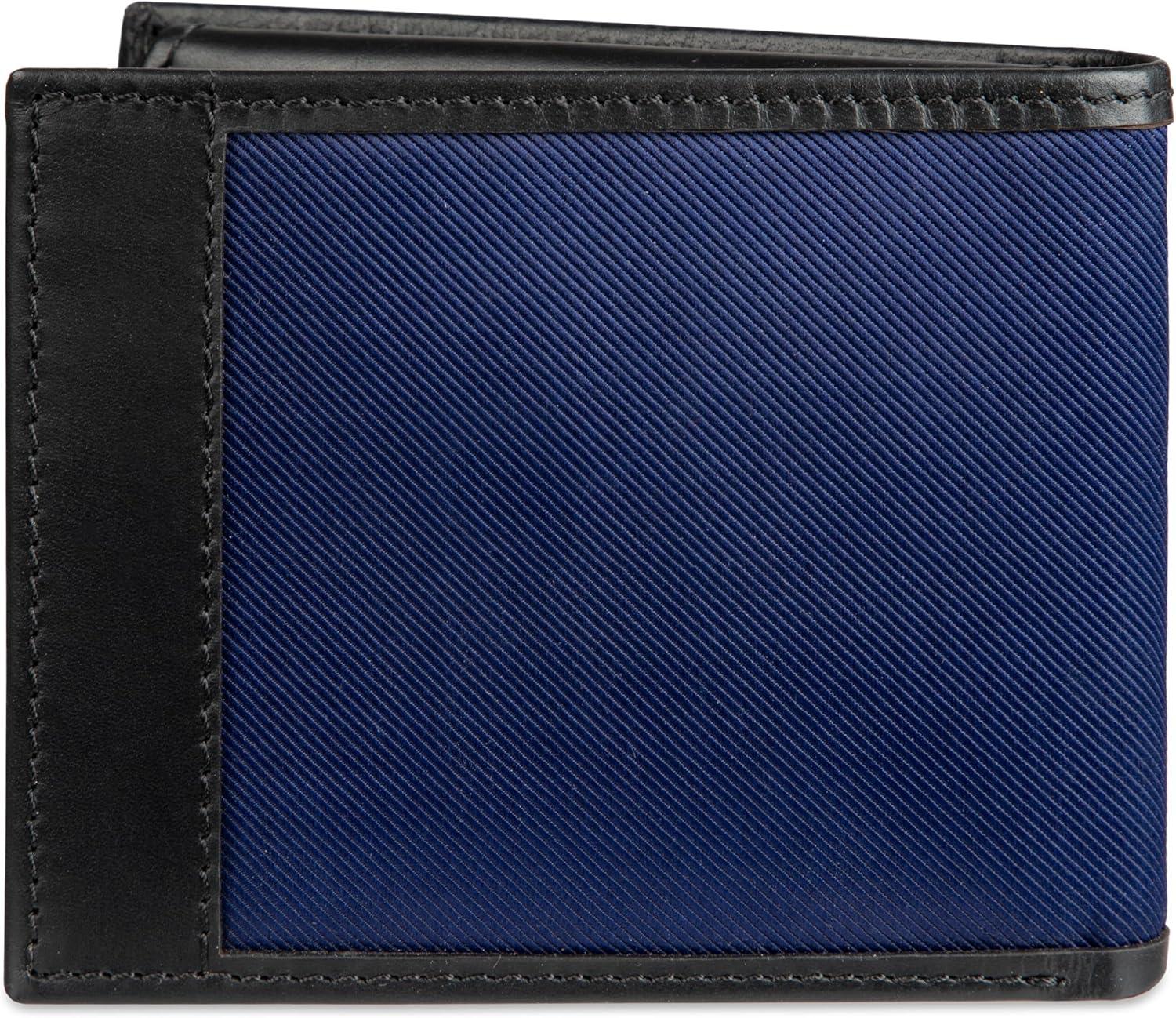 imageTommy Hilfiger Mens Fabric Inlay Wallet Bifold Trifold and Front Pocket StylesBlack Passcase