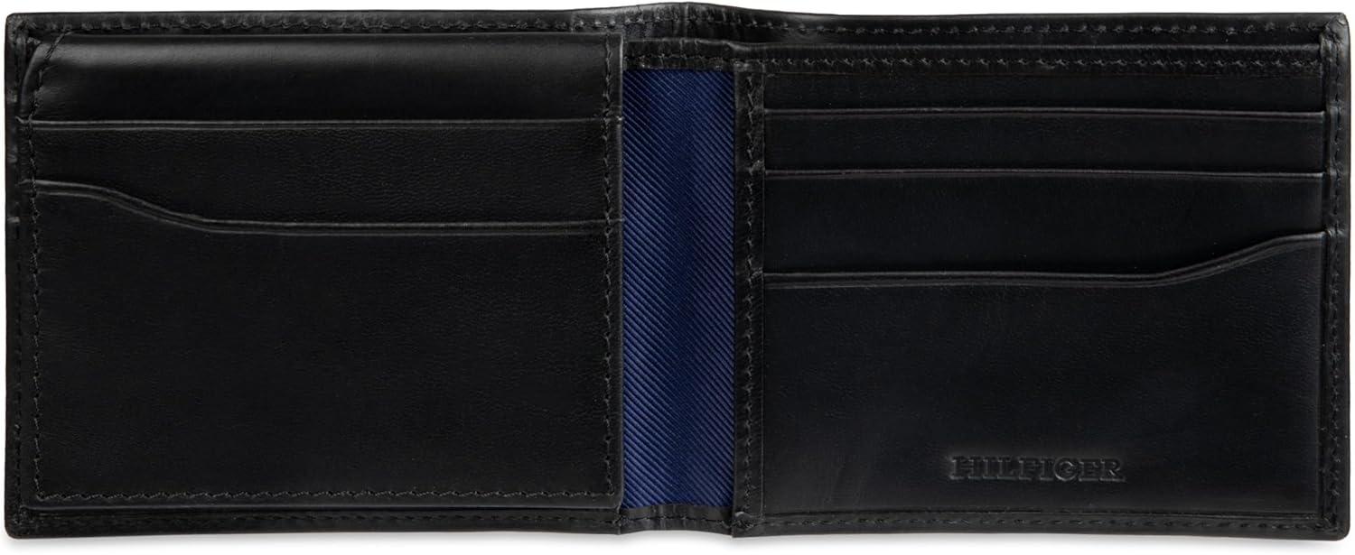 imageTommy Hilfiger Mens Fabric Inlay Wallet Bifold Trifold and Front Pocket StylesBlack Passcase
