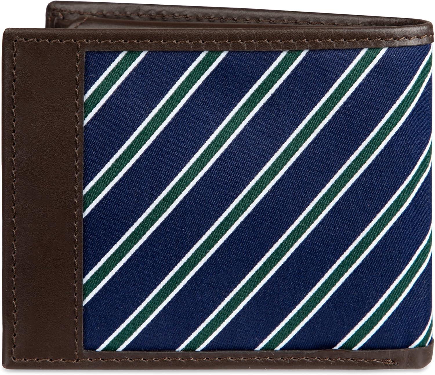 imageTommy Hilfiger Mens Fabric Inlay Wallet Bifold Trifold and Front Pocket StylesBrown Passcase