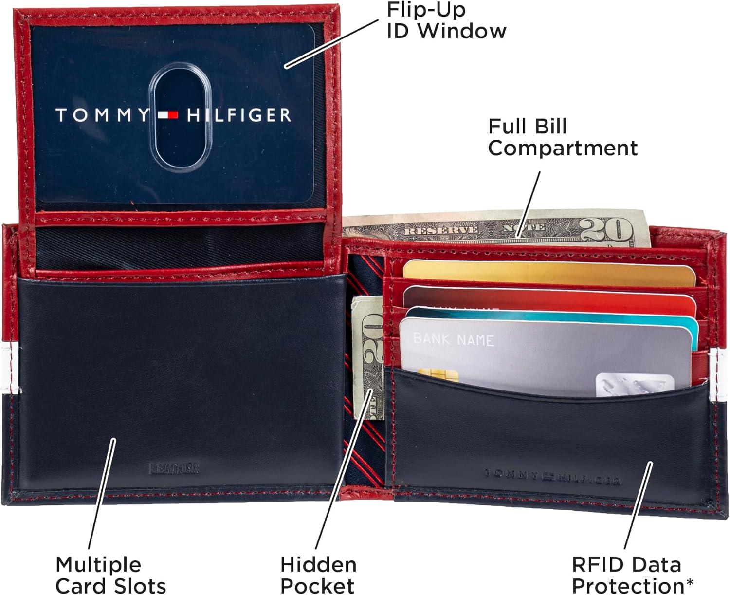 imageTommy Hilfiger Mens Stockon Coin WalletRedNavy