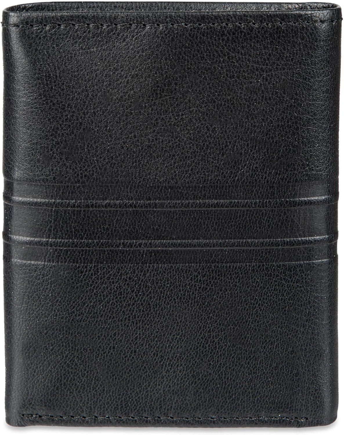 imageTommy Hilfiger Mens Trifold WalletBlack Emboss Stripe