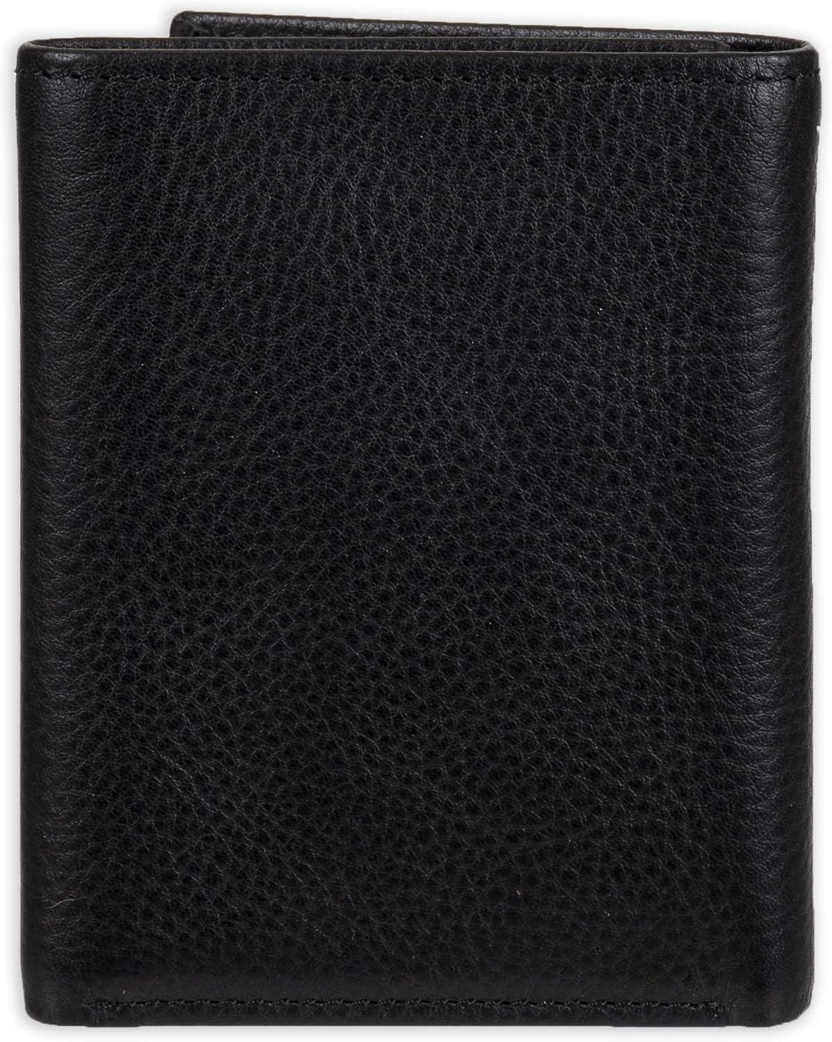 imageTommy Hilfiger Mens Trifold WalletBlack Stitched Flag