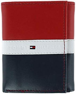 imageTommy Hilfiger Mens Trifold WalletRedWhiteBlue