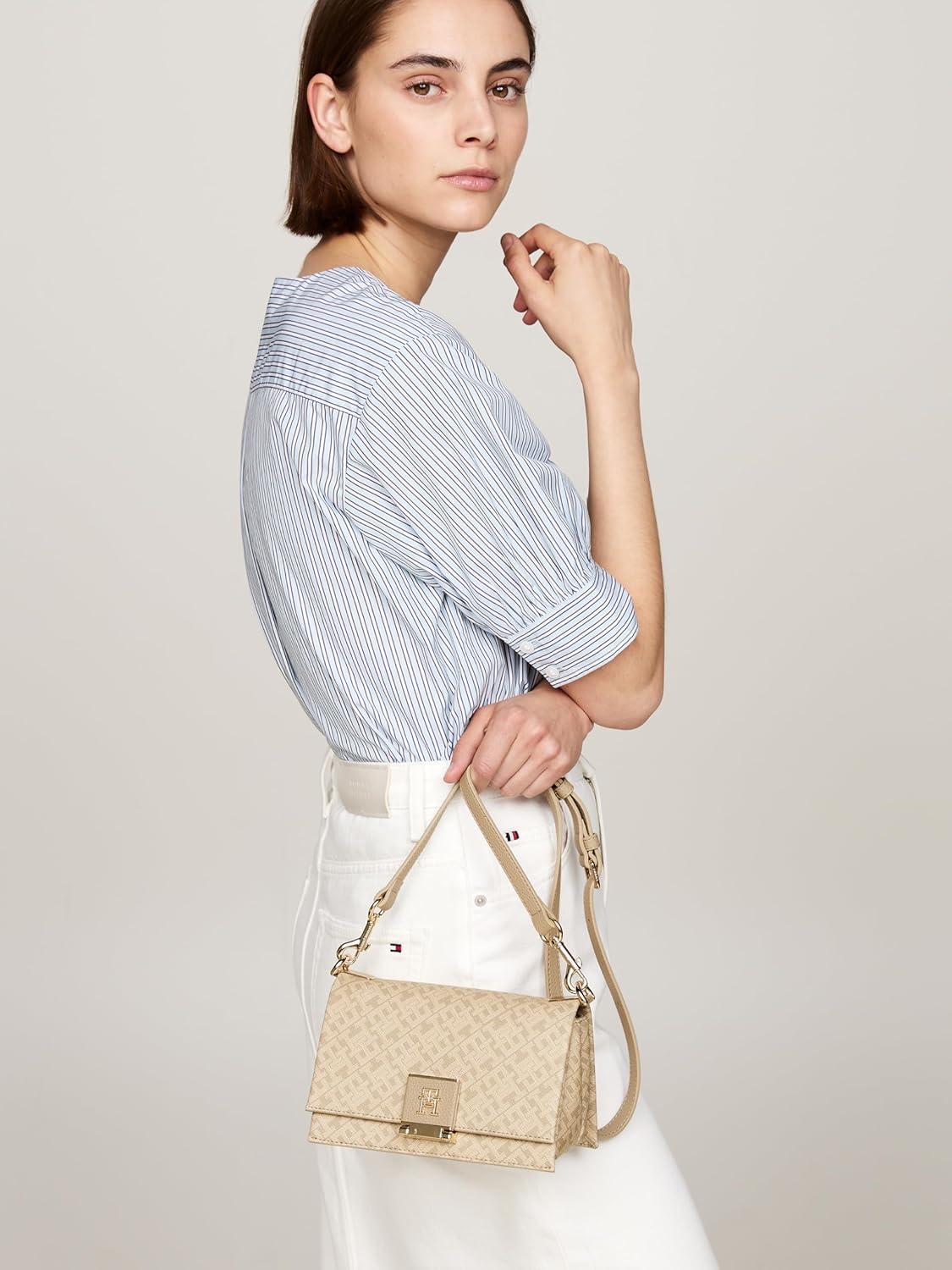 imageTommy Hilfiger womens Leather Crossbody Bag With Crossbody StrapBeige
