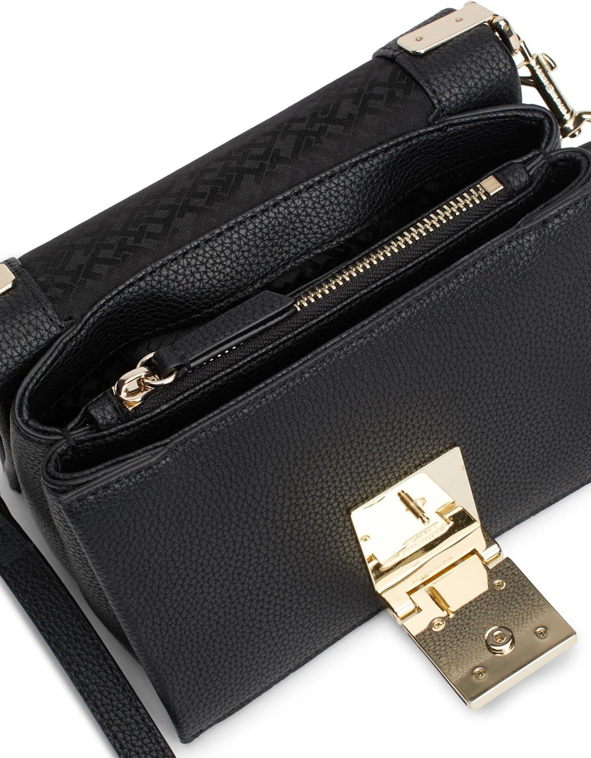 imageTommy Hilfiger womens Leather Crossbody Bag With Crossbody StrapBlack
