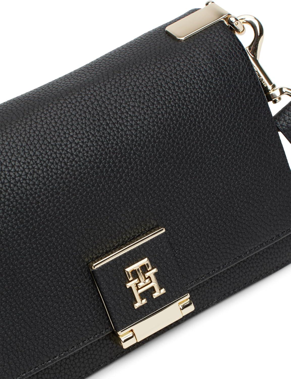 imageTommy Hilfiger womens Leather Crossbody Bag With Crossbody StrapBlack