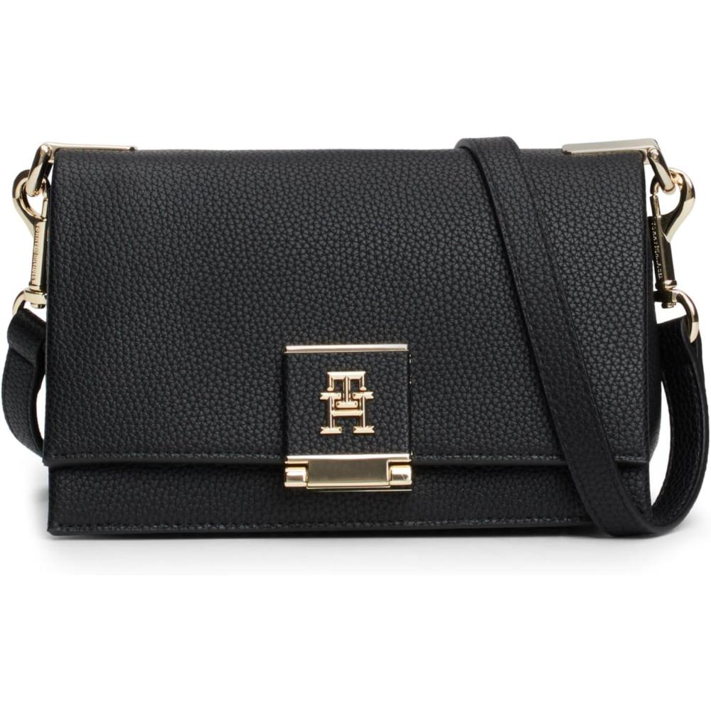 imageTommy Hilfiger womens Leather Crossbody Bag With Crossbody StrapBlack