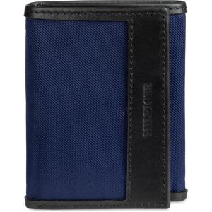 Tommy Hilfiger Men’s Fabric Inlay Wallet – Bifold, Trifold and Front Pocket Styles(Black – Trifold)