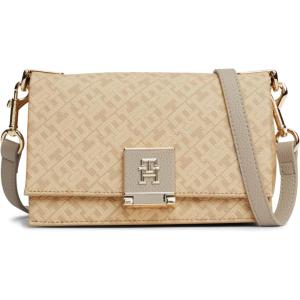 Tommy Hilfiger womens Leather Crossbody Bag With Crossbody Strap(Beige)