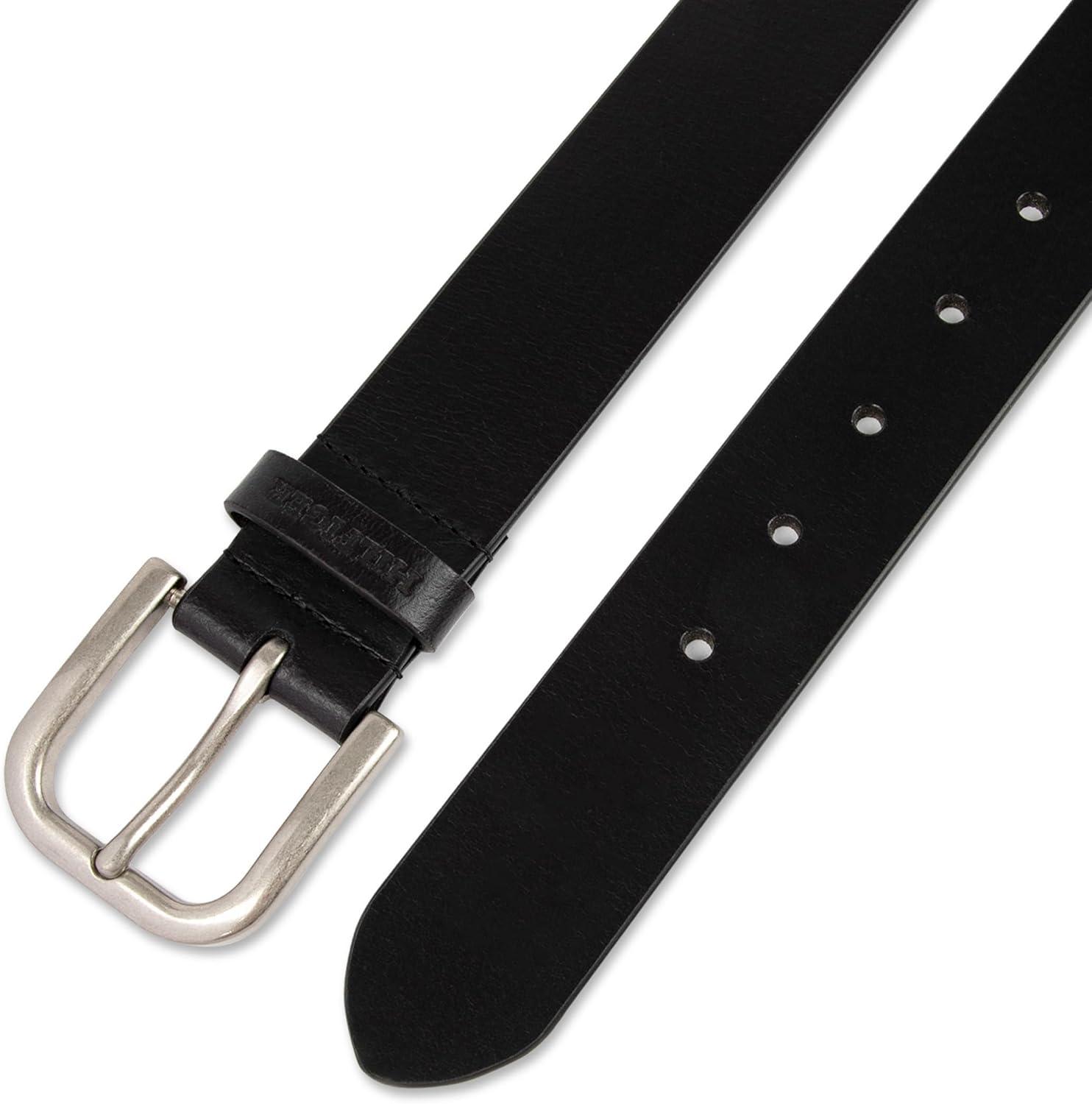 imageTommy Hilfiger Mens Classic Casual Leather Belt for Everyday WearBlack Raw Edge