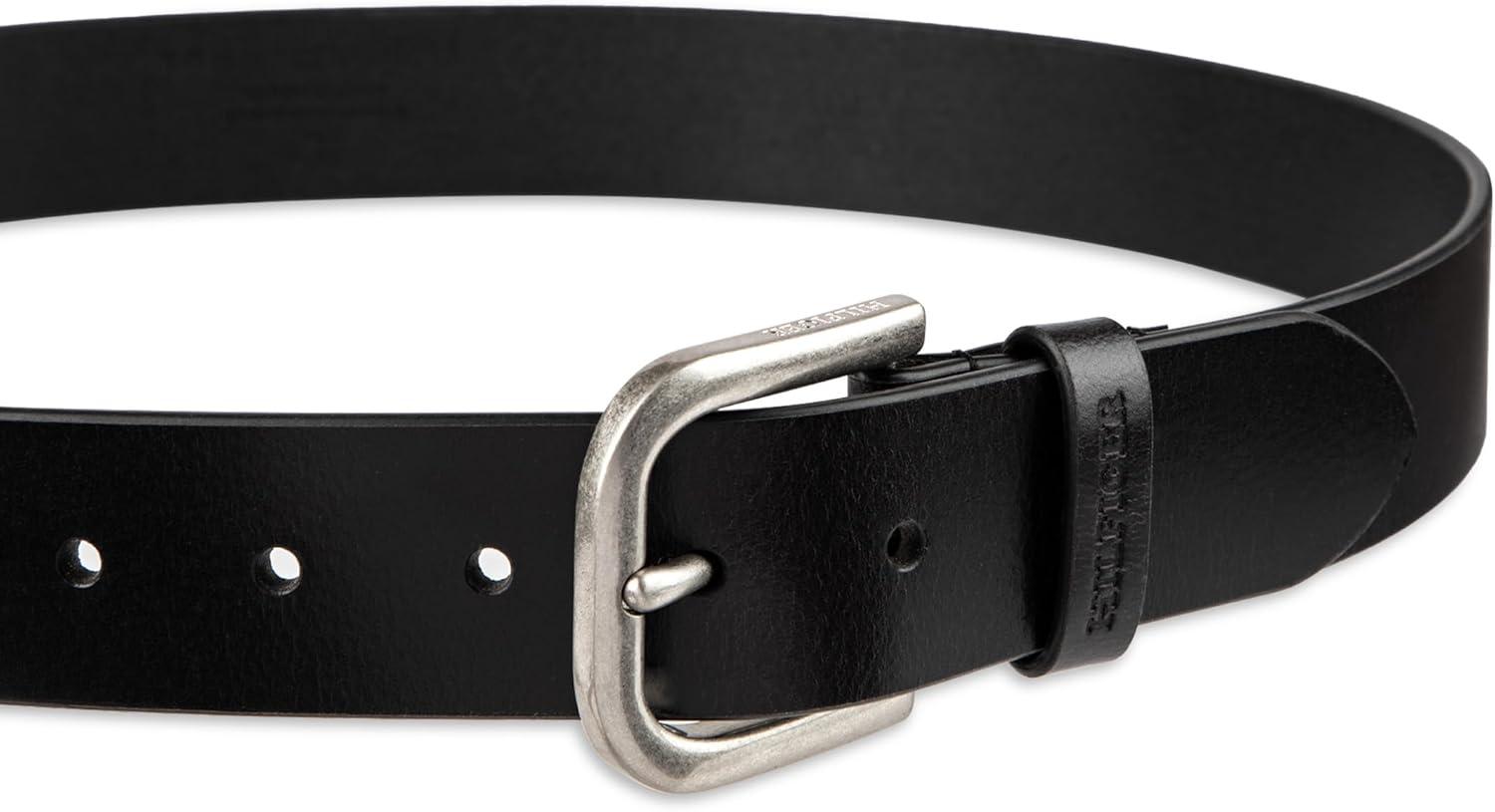 imageTommy Hilfiger Mens Classic Casual Leather Belt for Everyday WearBlack Raw Edge