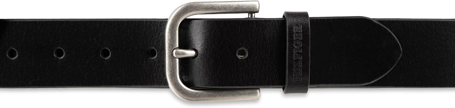 imageTommy Hilfiger Mens Classic Casual Leather Belt for Everyday WearBlack Raw Edge