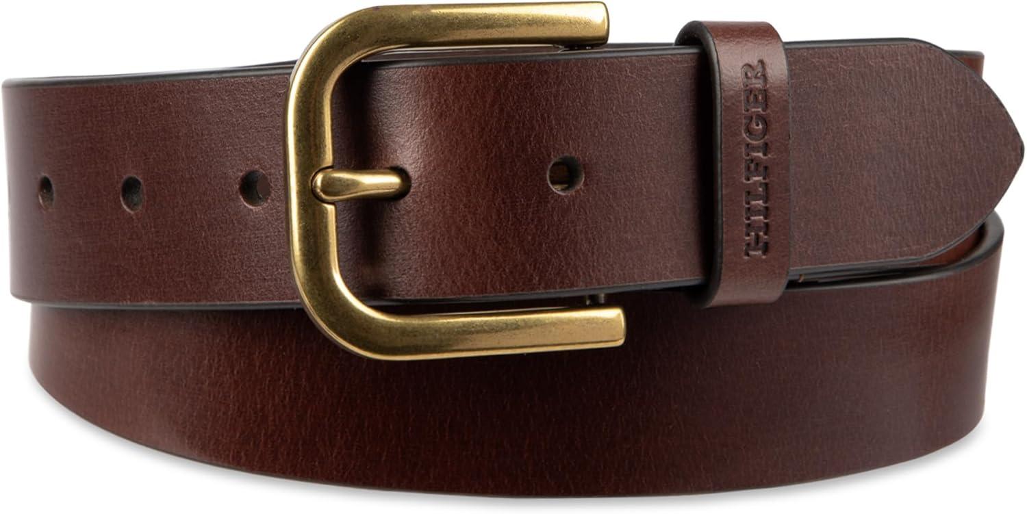 imageTommy Hilfiger Mens Classic Casual Leather Belt for Everyday WearChocolate