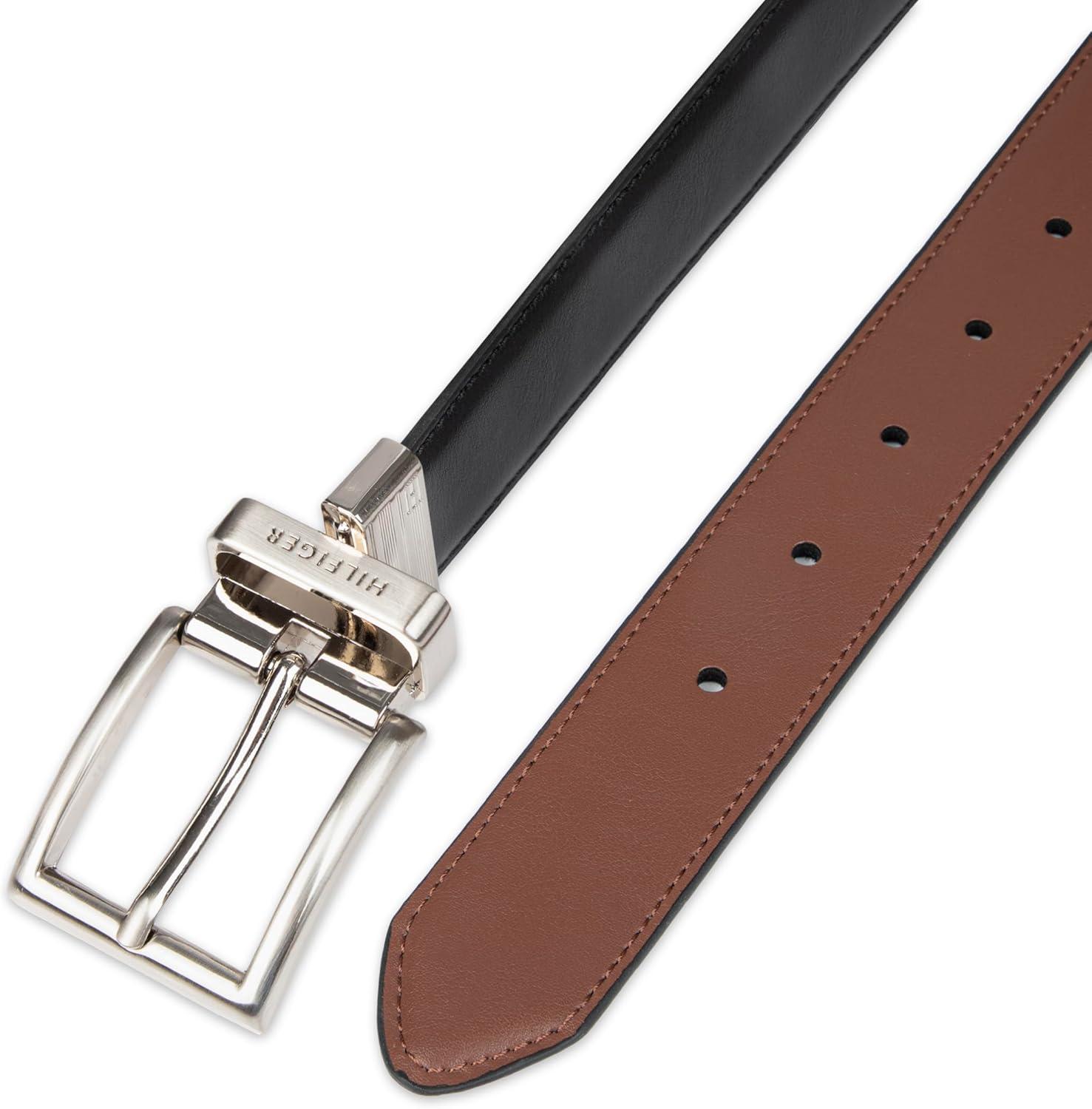 imageTommy Hilfiger mens Reversible BeltBlackTan Silver