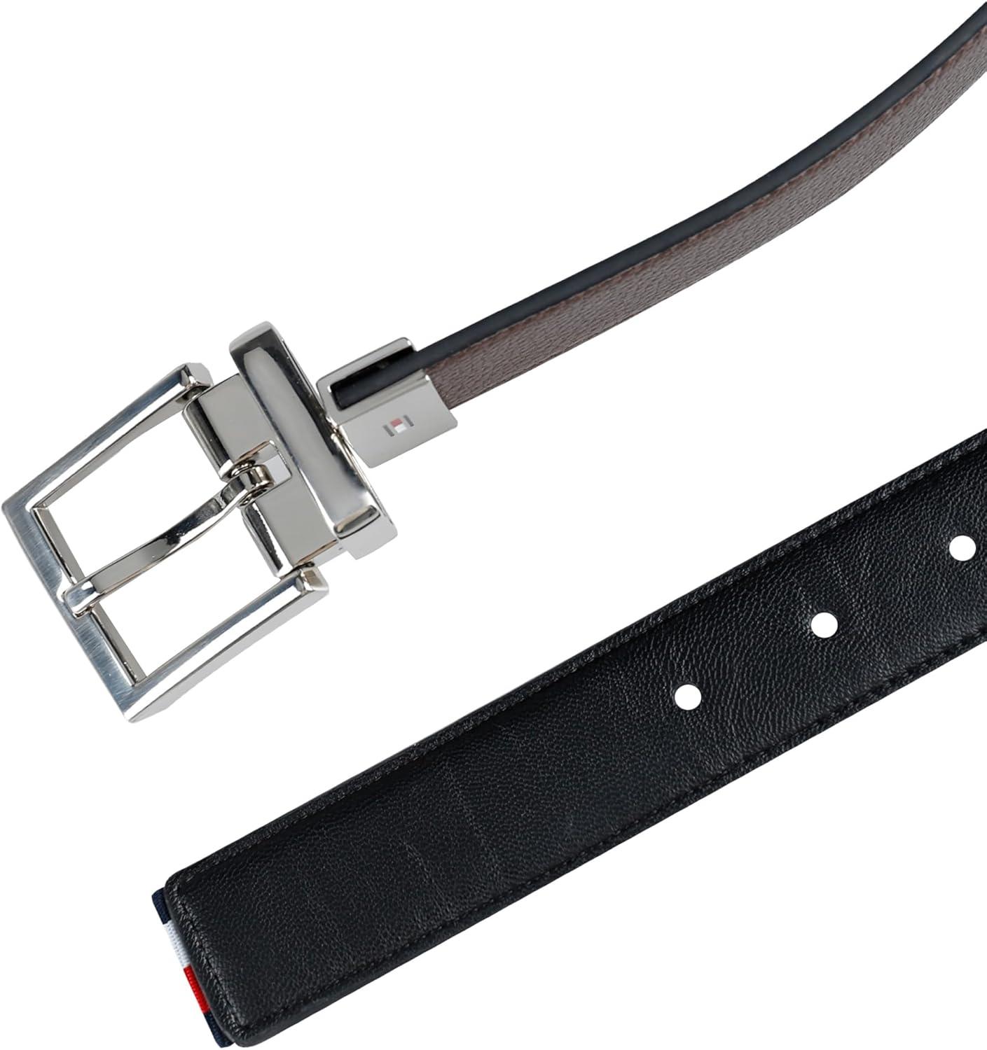 imageTommy Hilfiger mens Reversible BeltBrownBlack Stretch