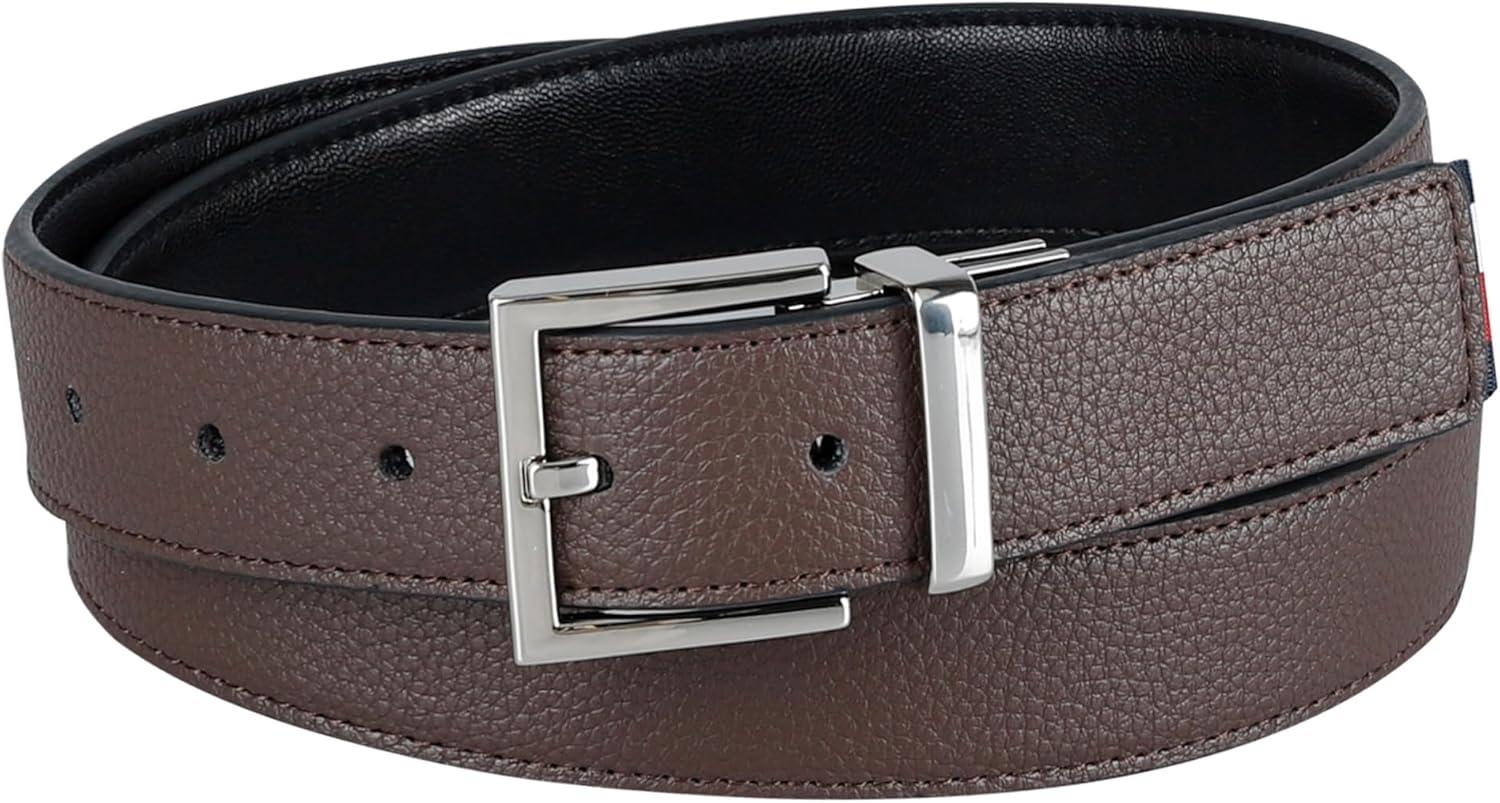 imageTommy Hilfiger mens Reversible BeltBrownBlack Stretch