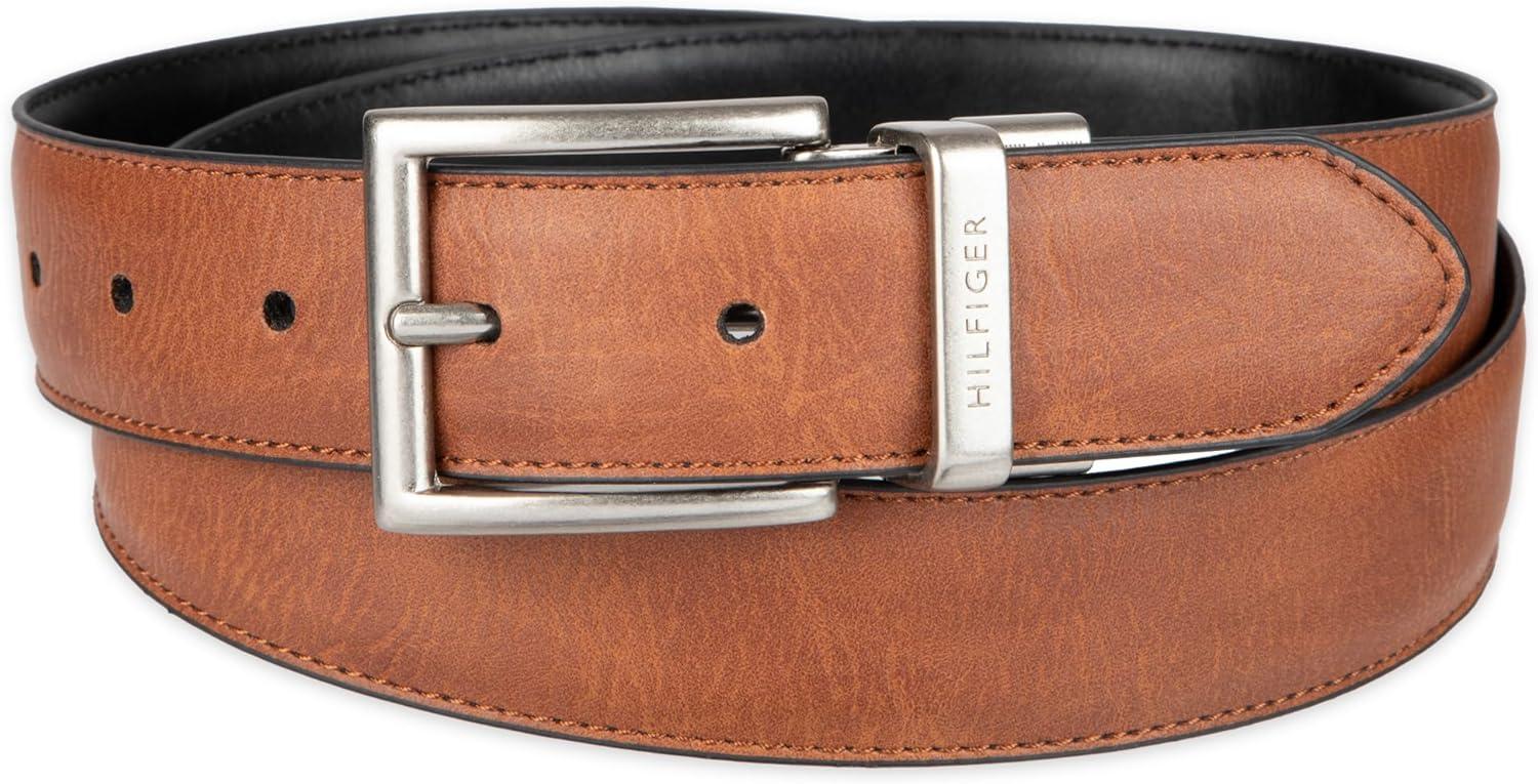 imageTommy Hilfiger mens Reversible BeltCognacBlack
