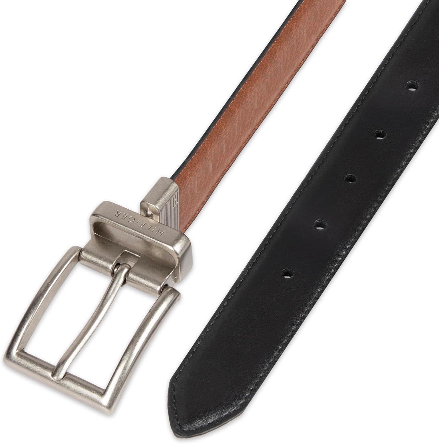 imageTommy Hilfiger mens Reversible BeltCognacBlack