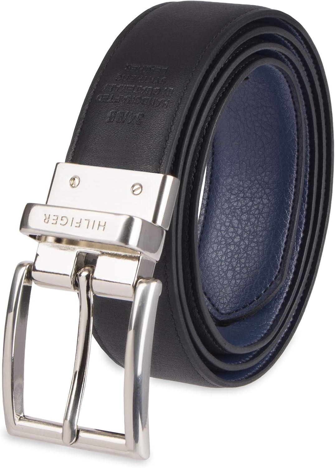 imageTommy Hilfiger mens Reversible BeltNavyBlack Silver