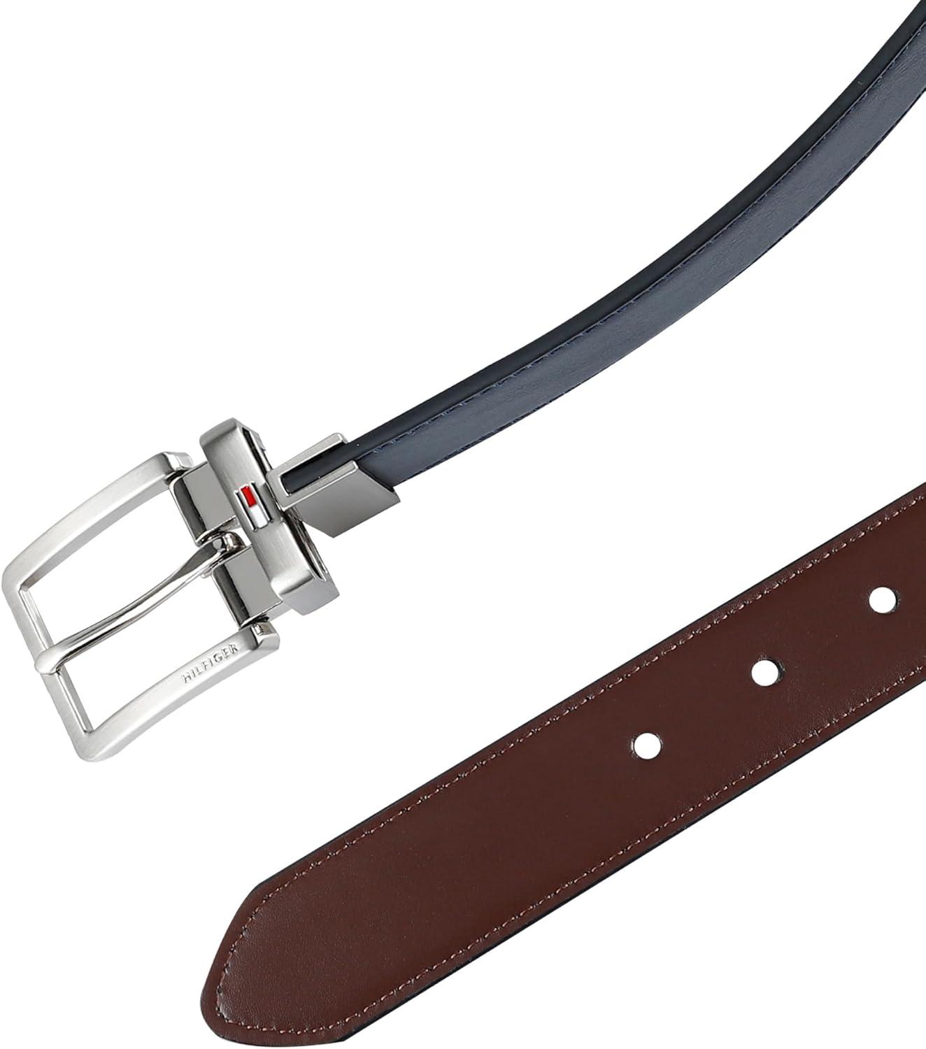imageTommy Hilfiger mens Reversible BeltNavyBrown