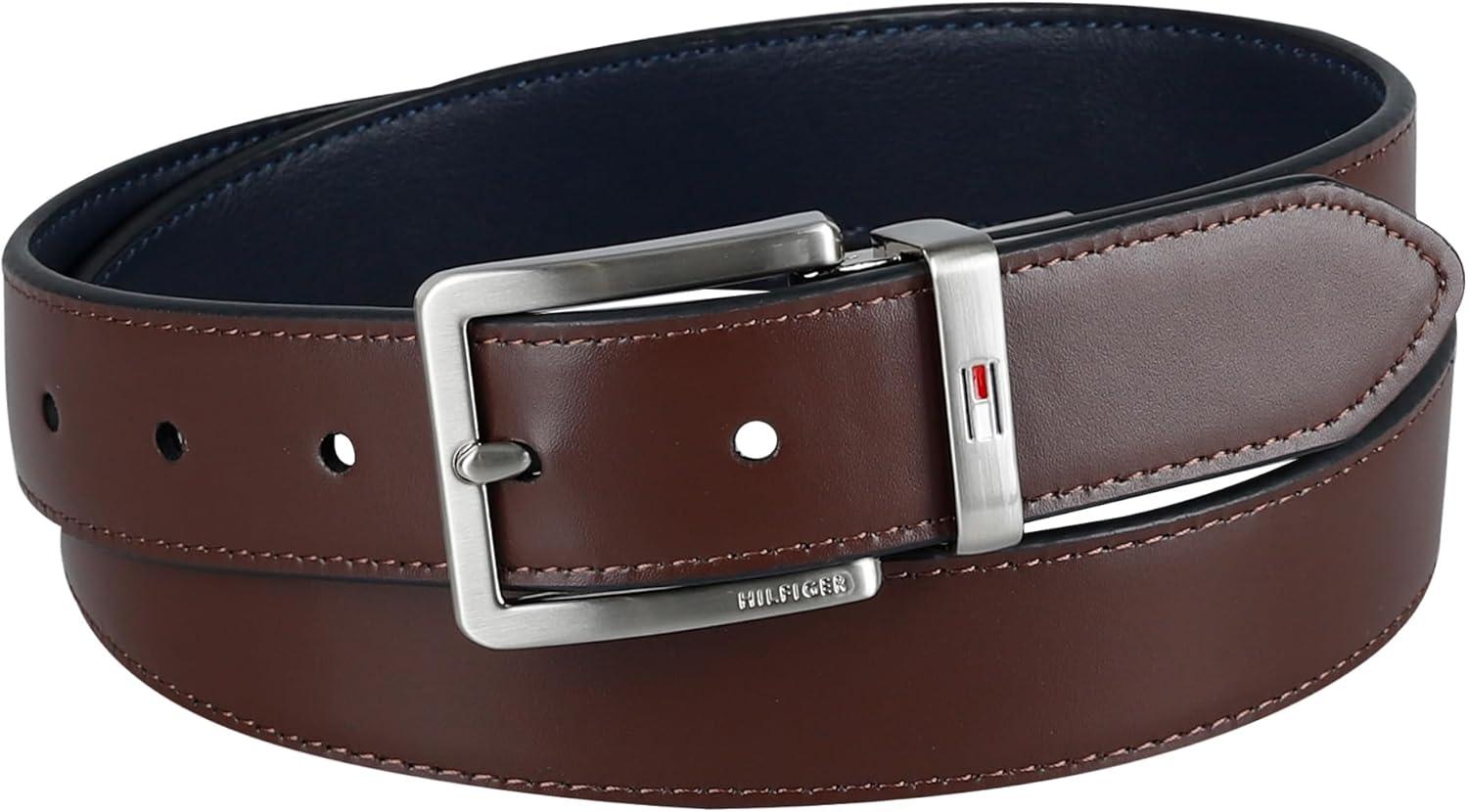 imageTommy Hilfiger mens Reversible BeltNavyBrown
