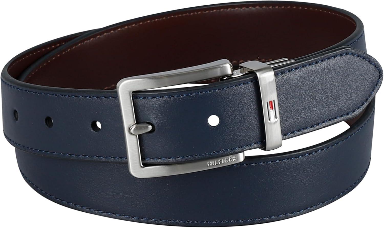 imageTommy Hilfiger mens Reversible BeltNavyBrown