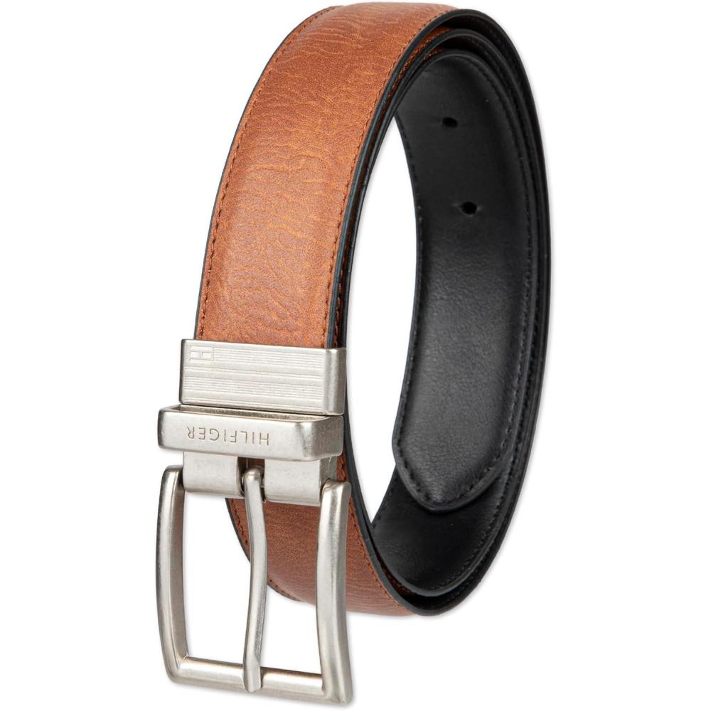 imageTommy Hilfiger mens Reversible BeltCognacBlack