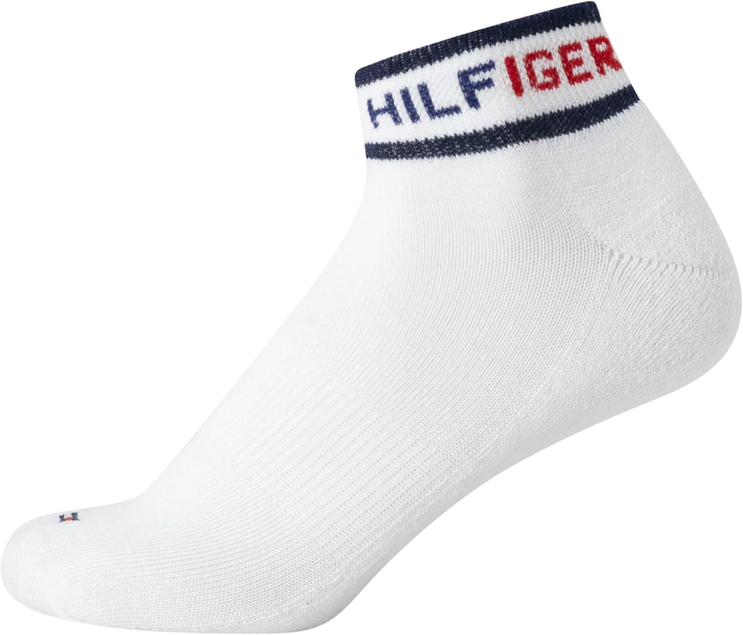 imageTommy Hilfiger Boys Athletic Socks Performance Cushion Quarter Cut Ankle Socks 6 PackWhite Assorted