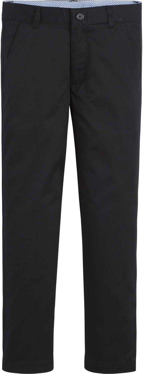 imageTommy Hilfiger Boys Flat Front Twill Blend Dress Pants Kids School UniformsBlack
