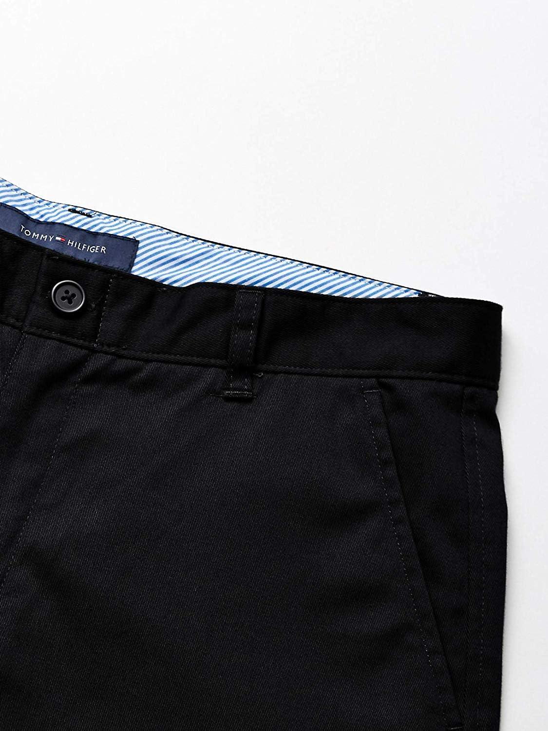imageTommy Hilfiger Boys Flat Front Twill Blend Shorts Kids School Uniforms ClothesBlack