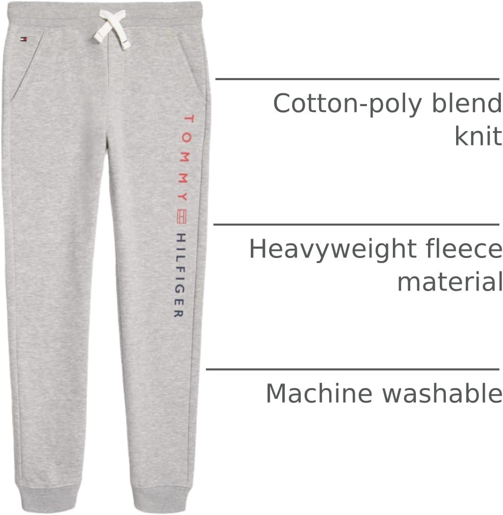 imageTommy Hilfiger Boys Fleece Jogger Sweatpant Drawstring ClosureGrey Heather Tomas