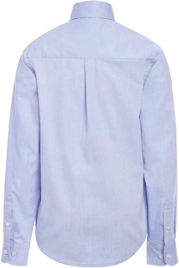 imageTommy Hilfiger Boys Long Sleeve Dress Shirt Collared ButtonDown with Cuff Sleeves GinghamBlue