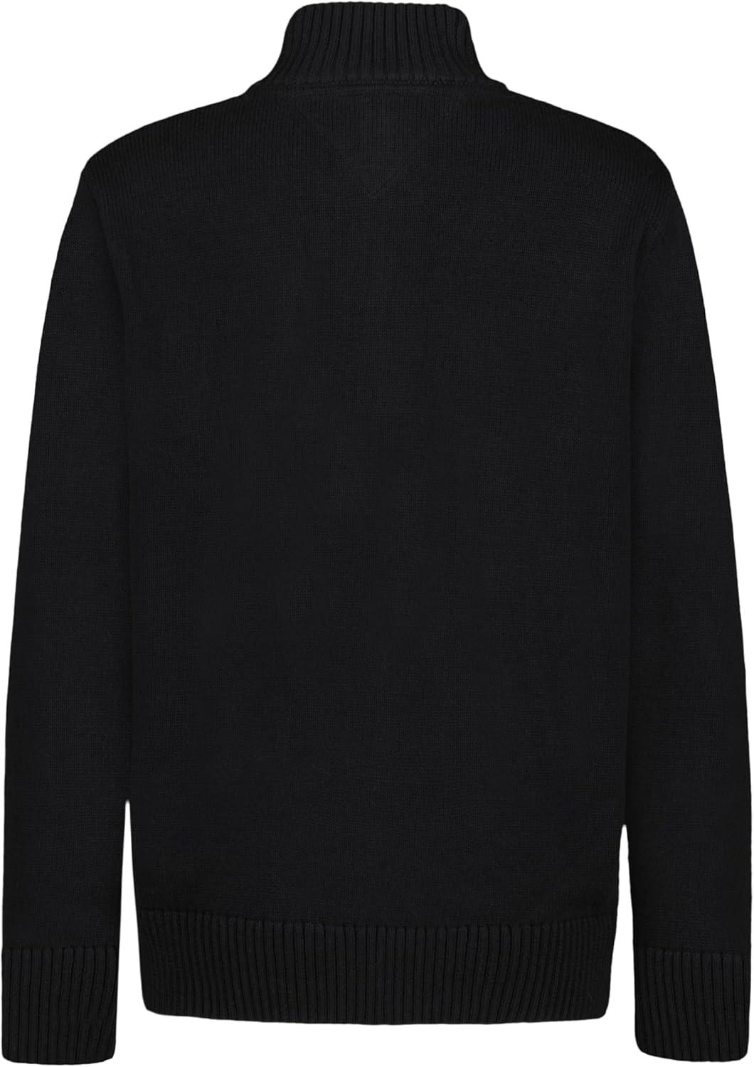 imageTommy Hilfiger Boys Long Sleeve Quarter Zip SweaterBlack
