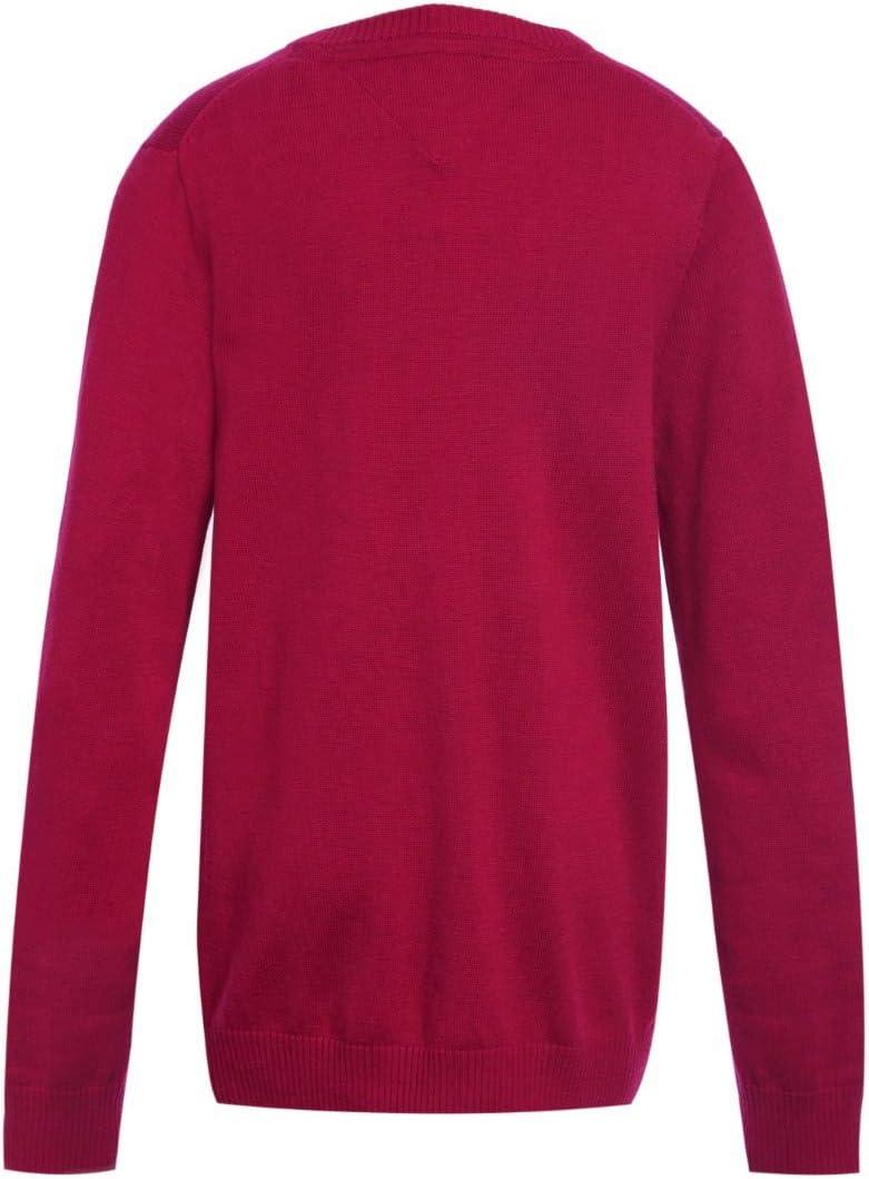 imageTommy Hilfiger Boys Long Sleeve Ribbed VNeck Pullover Sweater School UniformsRed
