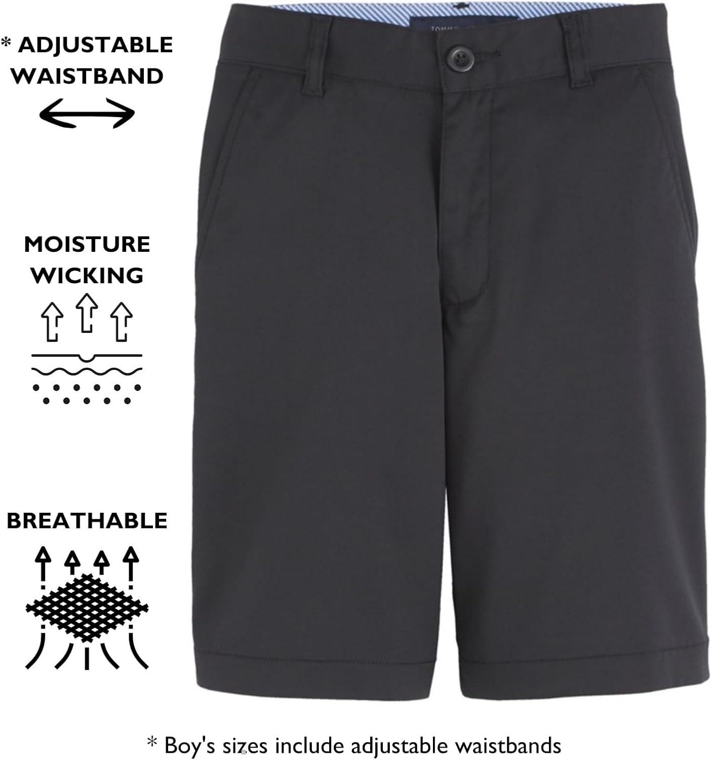 imageTommy Hilfiger Boys Performance Golf Shorts Breathable Kids School Uniform ClothesNavy