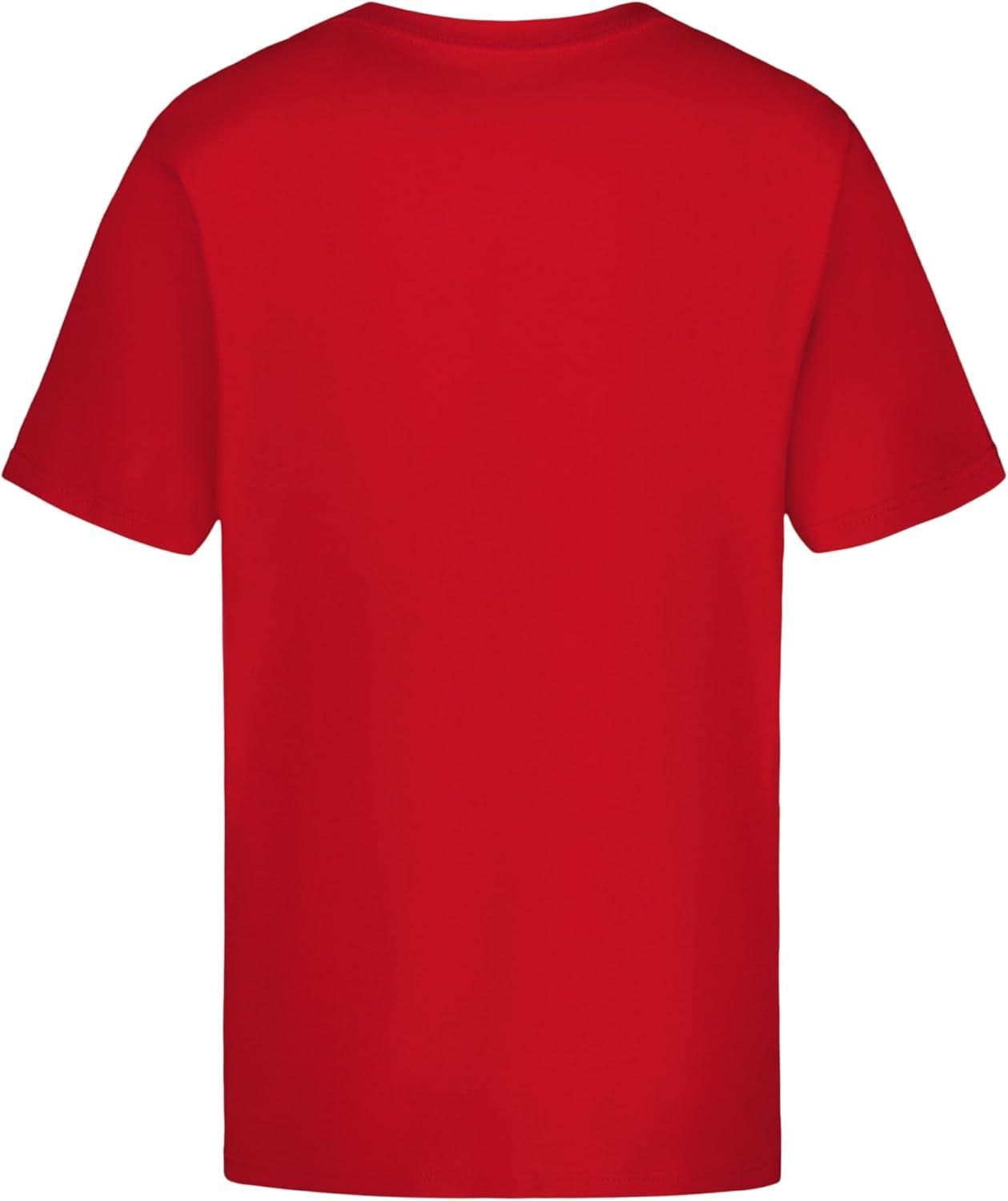 imageTommy Hilfiger Boys Short Sleeve Graphic Crew Neck TShirt Soft Comfortable Relaxed FitFreshman Tommy Red
