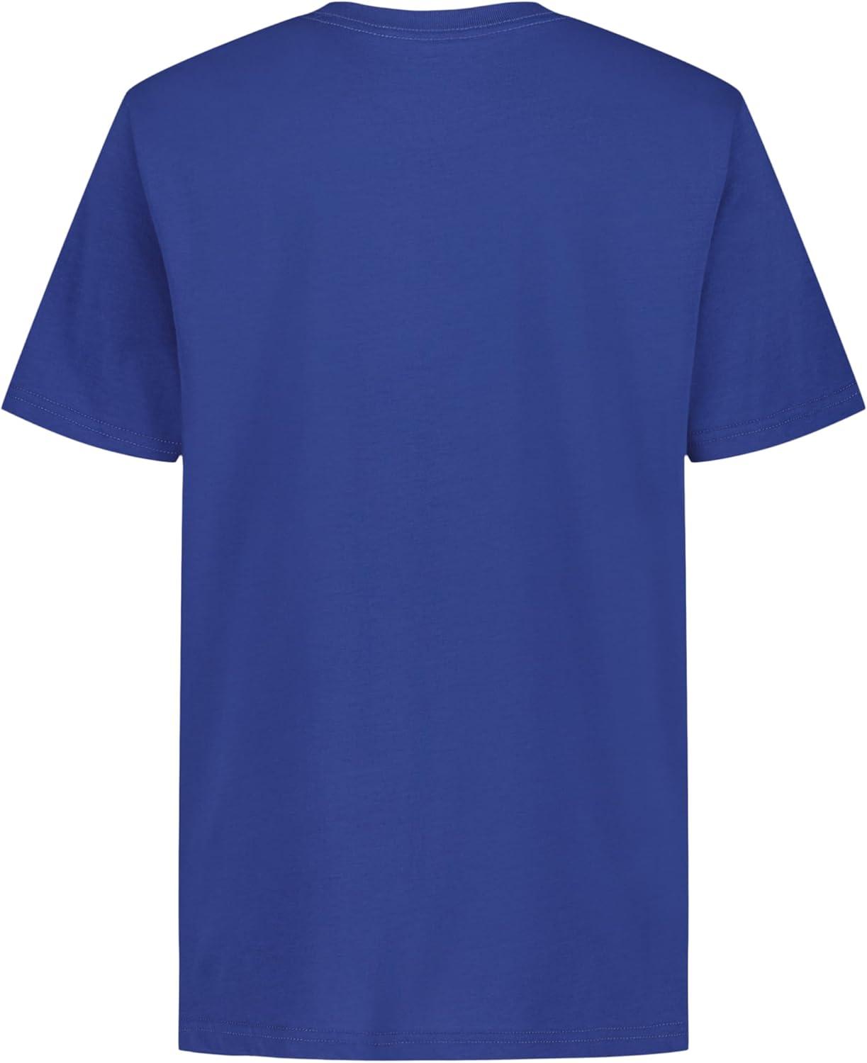 imageTommy Hilfiger Boys Short Sleeve Graphic Crew Neck TShirt Soft Comfortable Relaxed FitSophomore Galaxy Blue