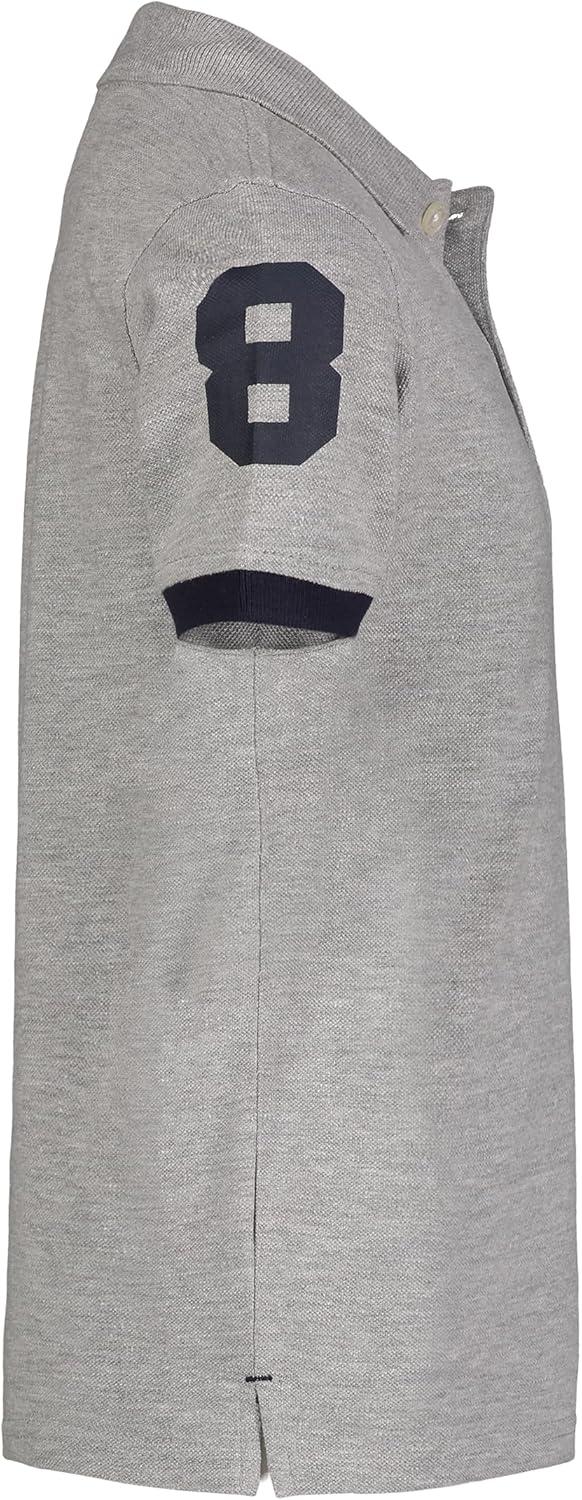 imageTommy Hilfiger Boys Short Sleeve Pique Matt Polo Button ShirtGrey Heather